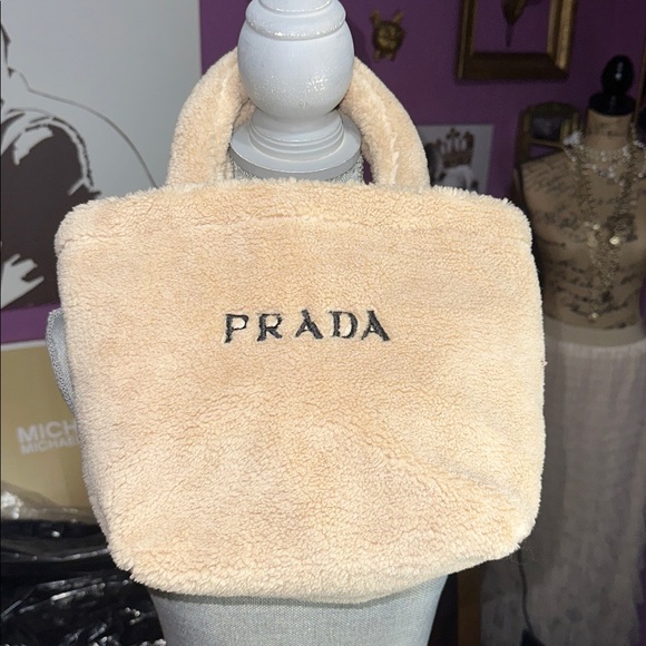 Prada Cream Sherpa Novelty Tote - Picture 8 of 9